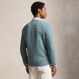 Polo Ralph Lauren CABLE-KNIT WOOL-CASHMERE SWEATER, Turquoise