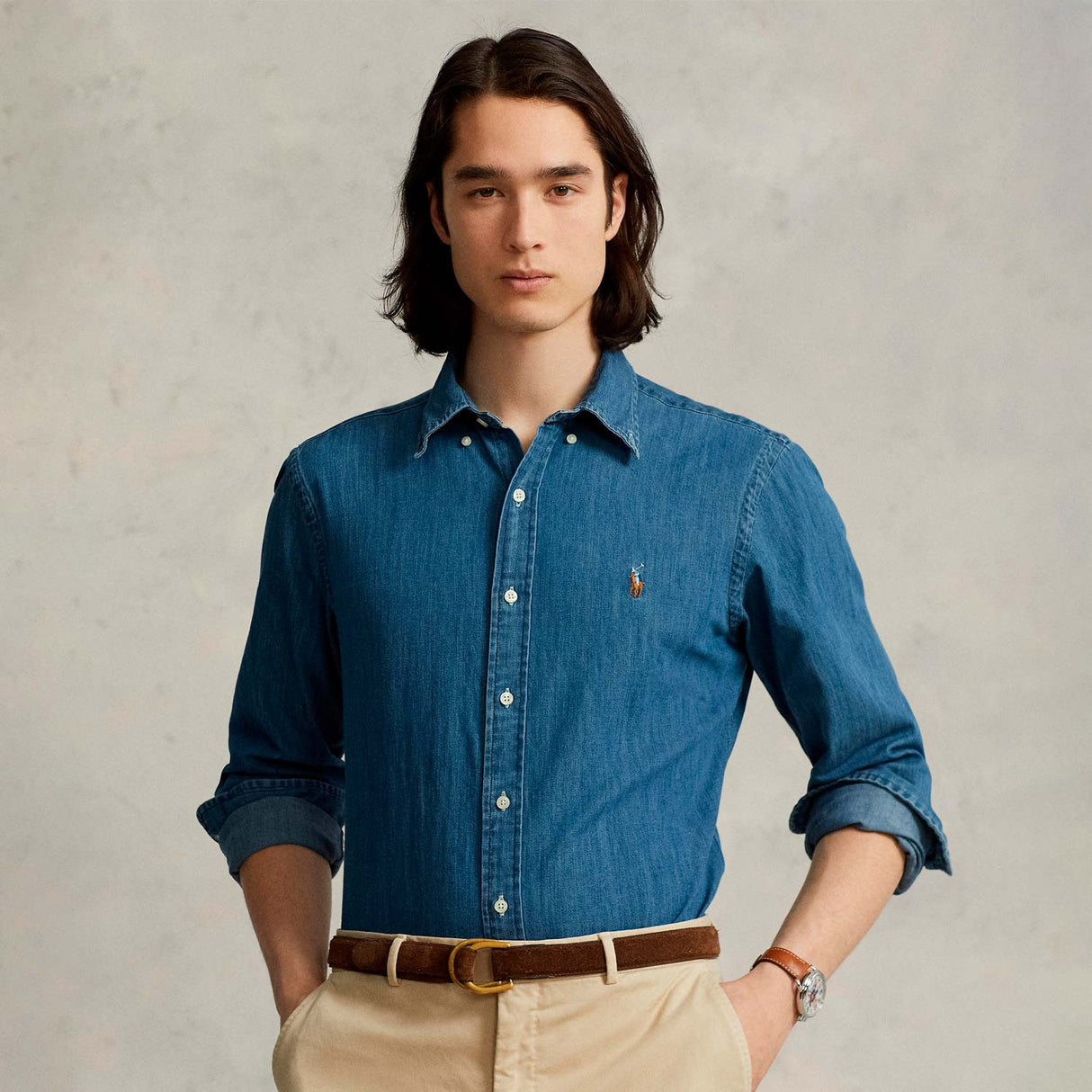 POLO Ralph Lauren CUSTOM FIT DENIM SHIRT, Navy