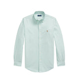 Polo Ralph Lauren CUSTOM FIT STRIPED OXFORD SHIRT, Scarab Green/White