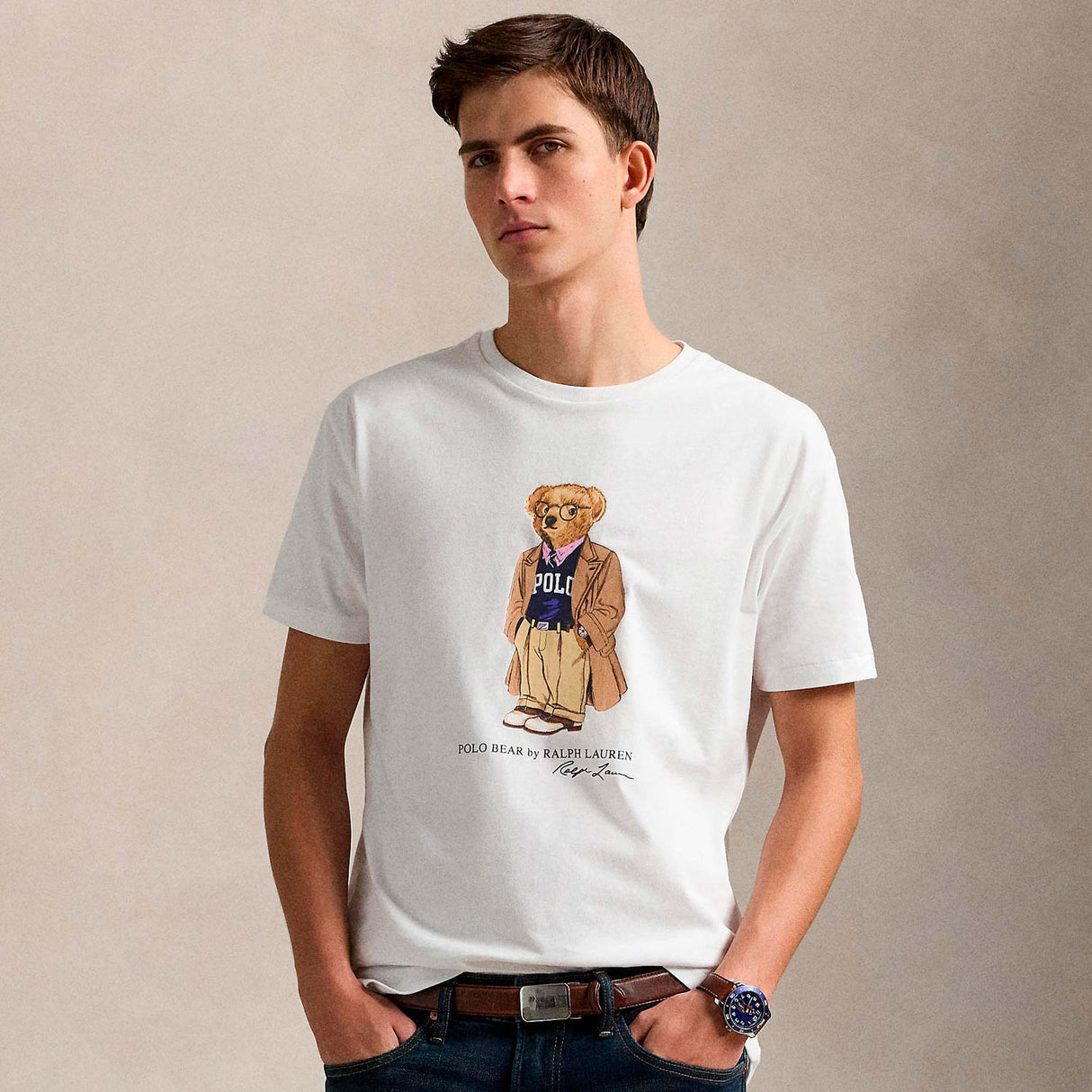 POLO Ralph Lauren CUSTOM SLIM FIT POLO BEAR T-SHIRT, White