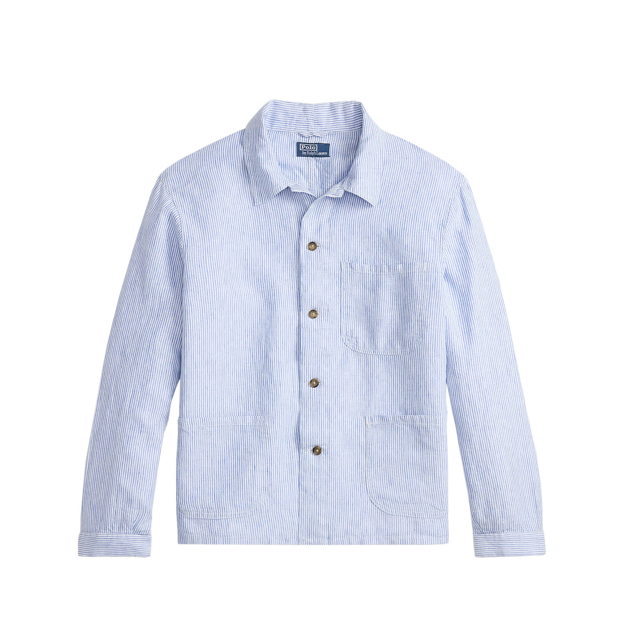 Polo Ralph Lauren LINEN UTILITY OVERSHIRT, Blue/White