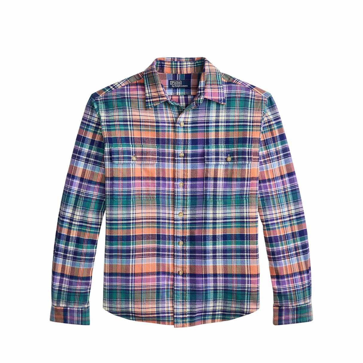 Polo Ralph Lauren LONGSLEEVE SPORT SHIRT, Navy/Orange Multi