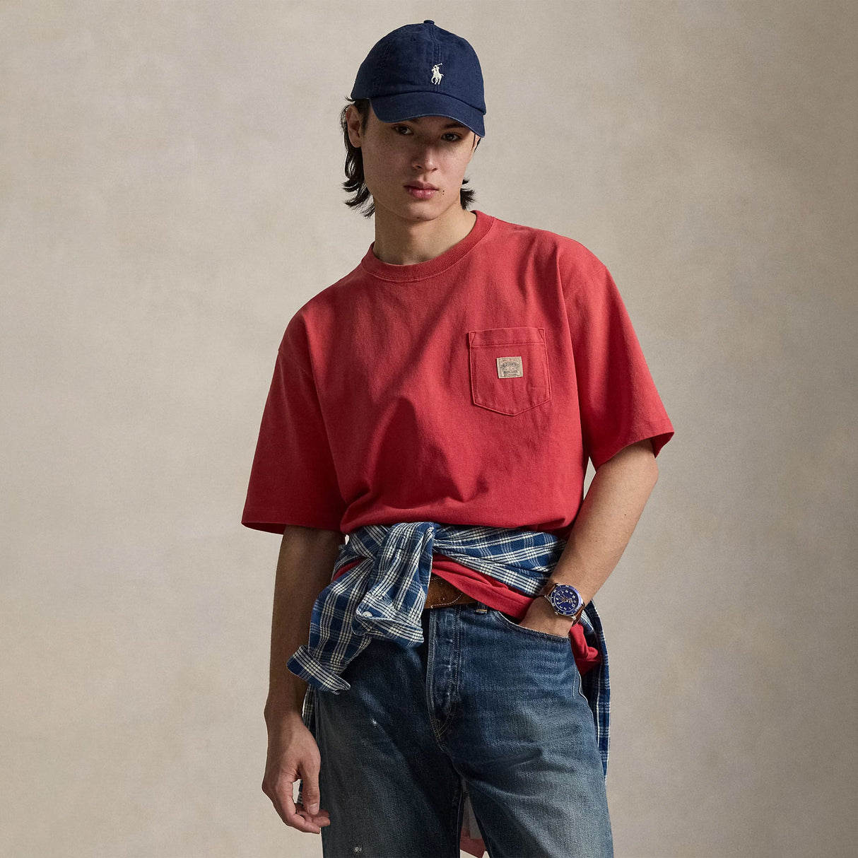 Polo Ralph Lauren RELAXED FIT HEAVYWEIGHT JERSEY T-SHIRT, Red