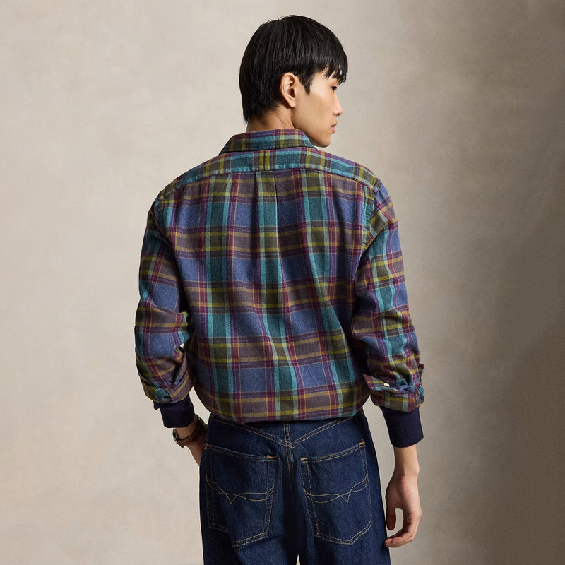 Polo Ralph Lauren CUSTOM FIT PLAID FLANNEL SHIRT, Blue/Purple/Heather