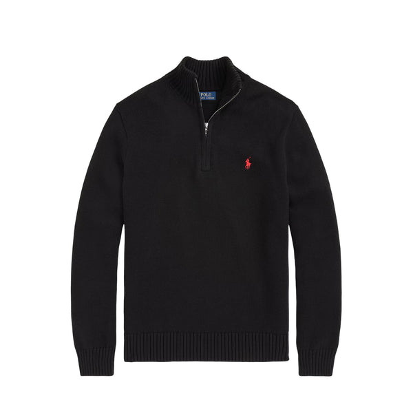 Polo Ralph Lauren QUARTER ZIP KNIT SWEATER, Black – Beamhill Polo Ralph Lauren QUARTER ZIP KNIT SWEATER, Black – Beamhill