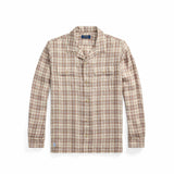 POLO Ralph Lauren CLASSIC FIT PLAID LINEN SHIRT, Brown