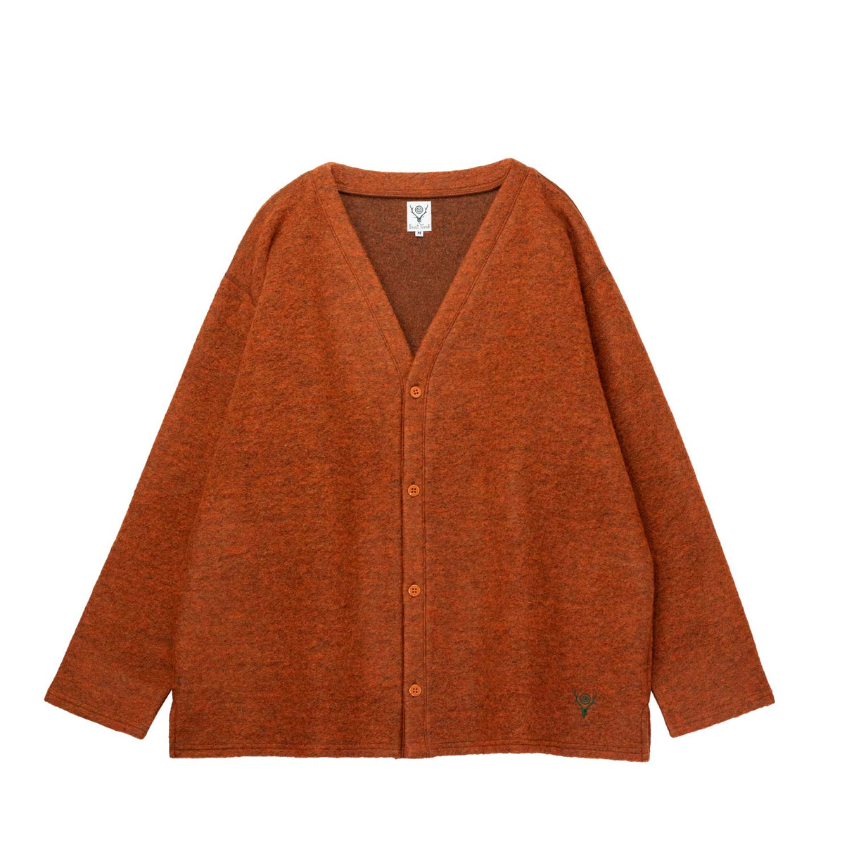 South2 West8 S.S. V NECK CARDIGAN, Orange
