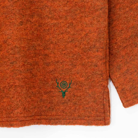 South2 West8 S.S. V NECK CARDIGAN, Orange
