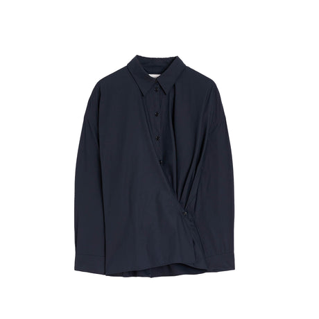 Lemaire STRAIGHT COLLAR TWISTED SHIRT, Jet Black - Image 1
