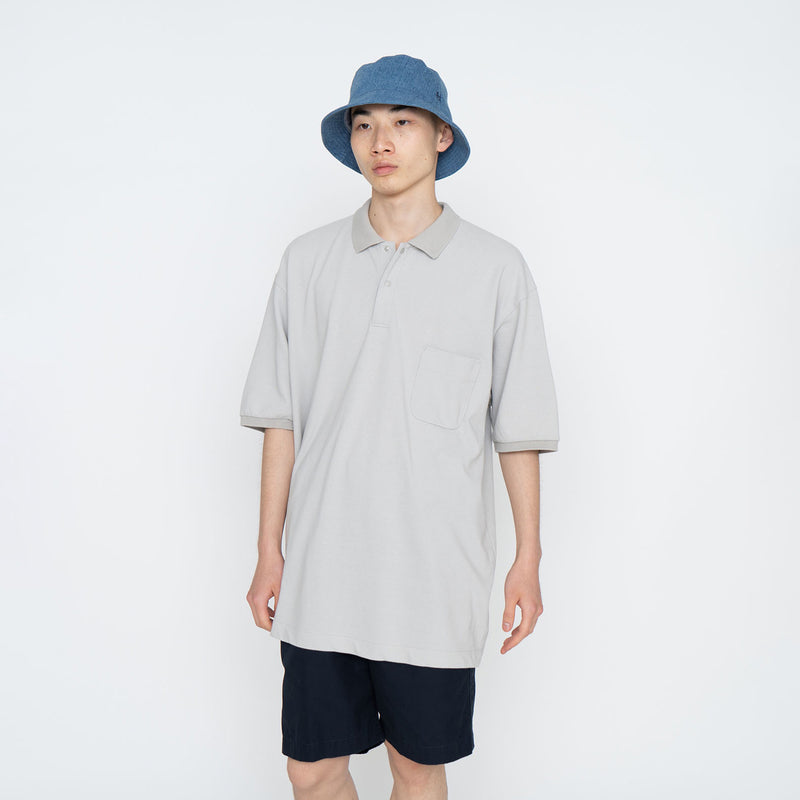 nanamica S/S POLO SHIRT, Light Grey - Image 2