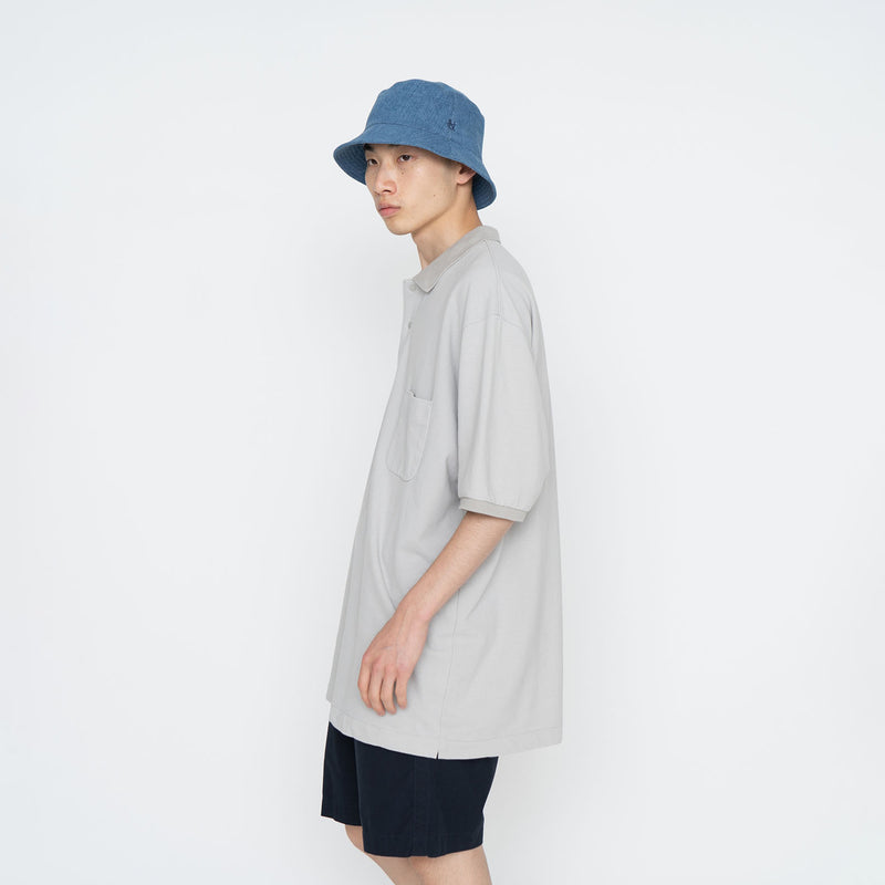 nanamica S/S POLO SHIRT, Light Grey - Image 3