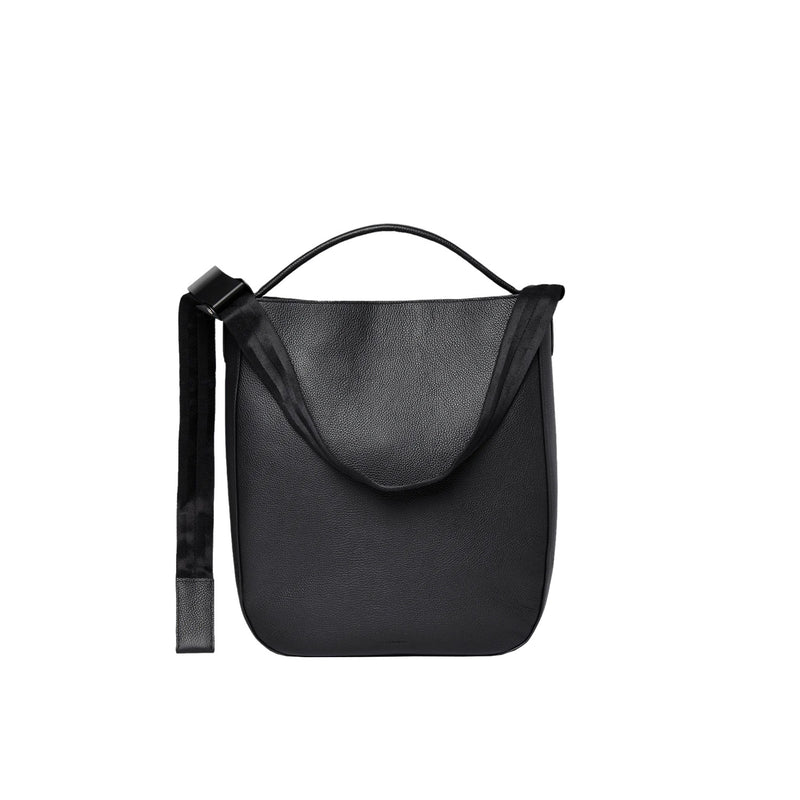 Sandqvist LEATHER HOBO TOTE, Black