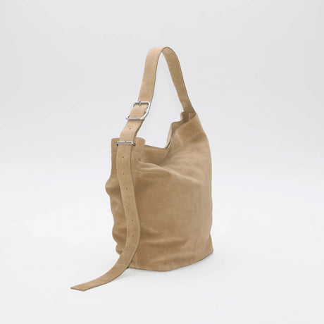 Sandqvist LEATHER SHOPPER BAG, Taupe