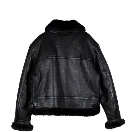 Schott NYC B-3 BOMBER JACKET SHEEPSKIN LEATHER, Black - Image 2