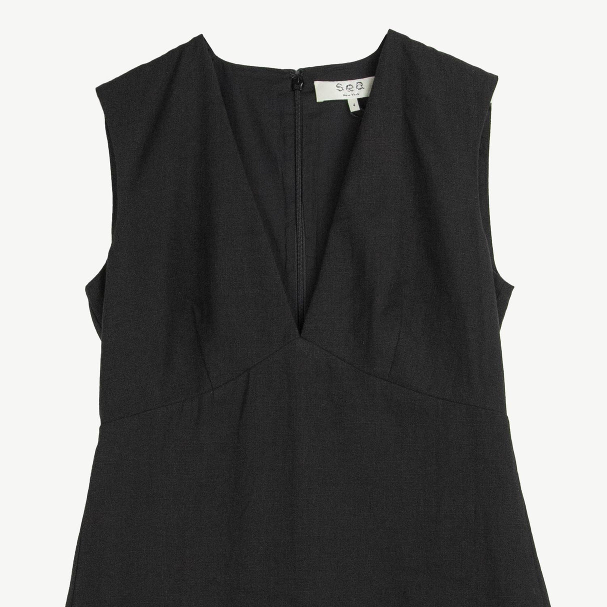 Sea NY ARIELLE V-NECK DRESS, Black