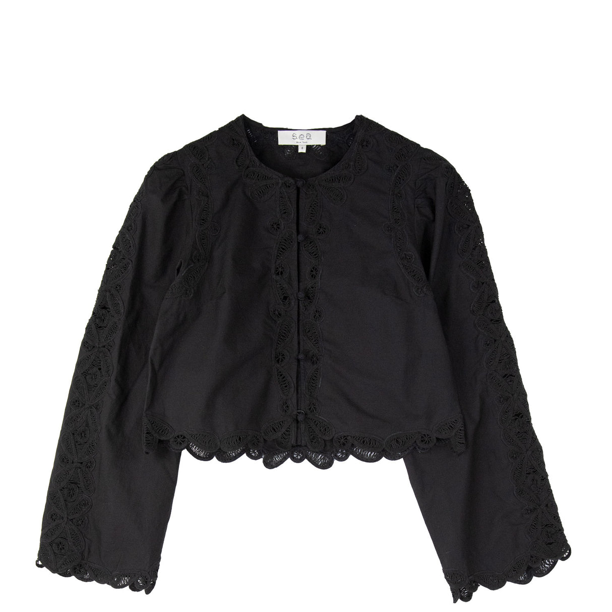 Sea NY ELKE SOUTACHE L/S BLOUSE, Black
