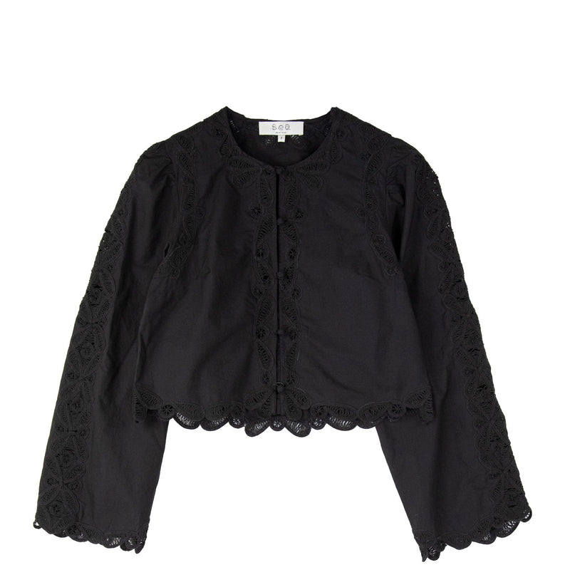 Sea NY ELKE SOUTACHE L/S BLOUSE, Black