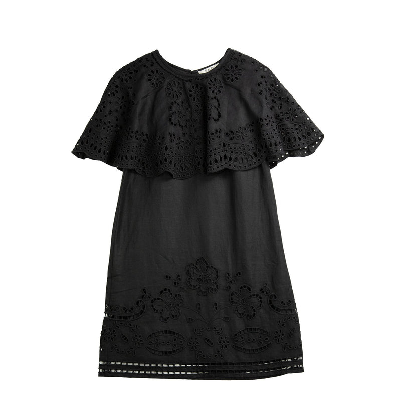Sea NY LULA EMBROIDERY SLEEVELESS MINI DRESS, Black