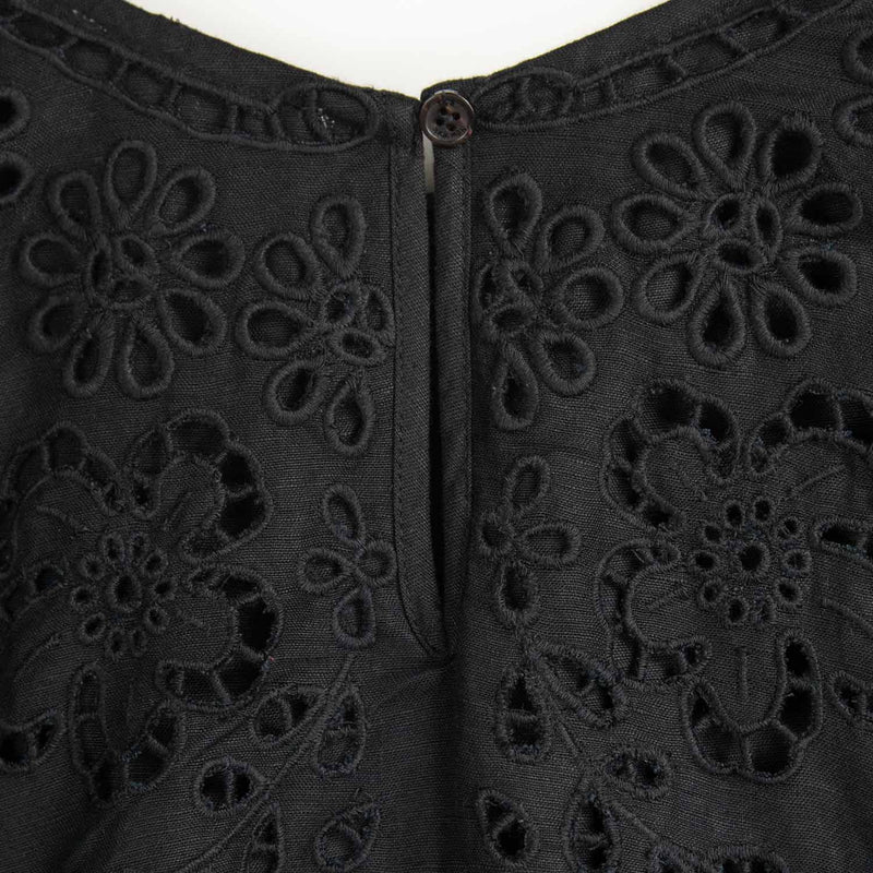 Sea NY LULA EMBROIDERY SLEEVELESS MINI DRESS, Black