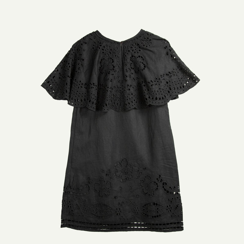 Sea NY LULA EMBROIDERY SLEEVELESS MINI DRESS, Black