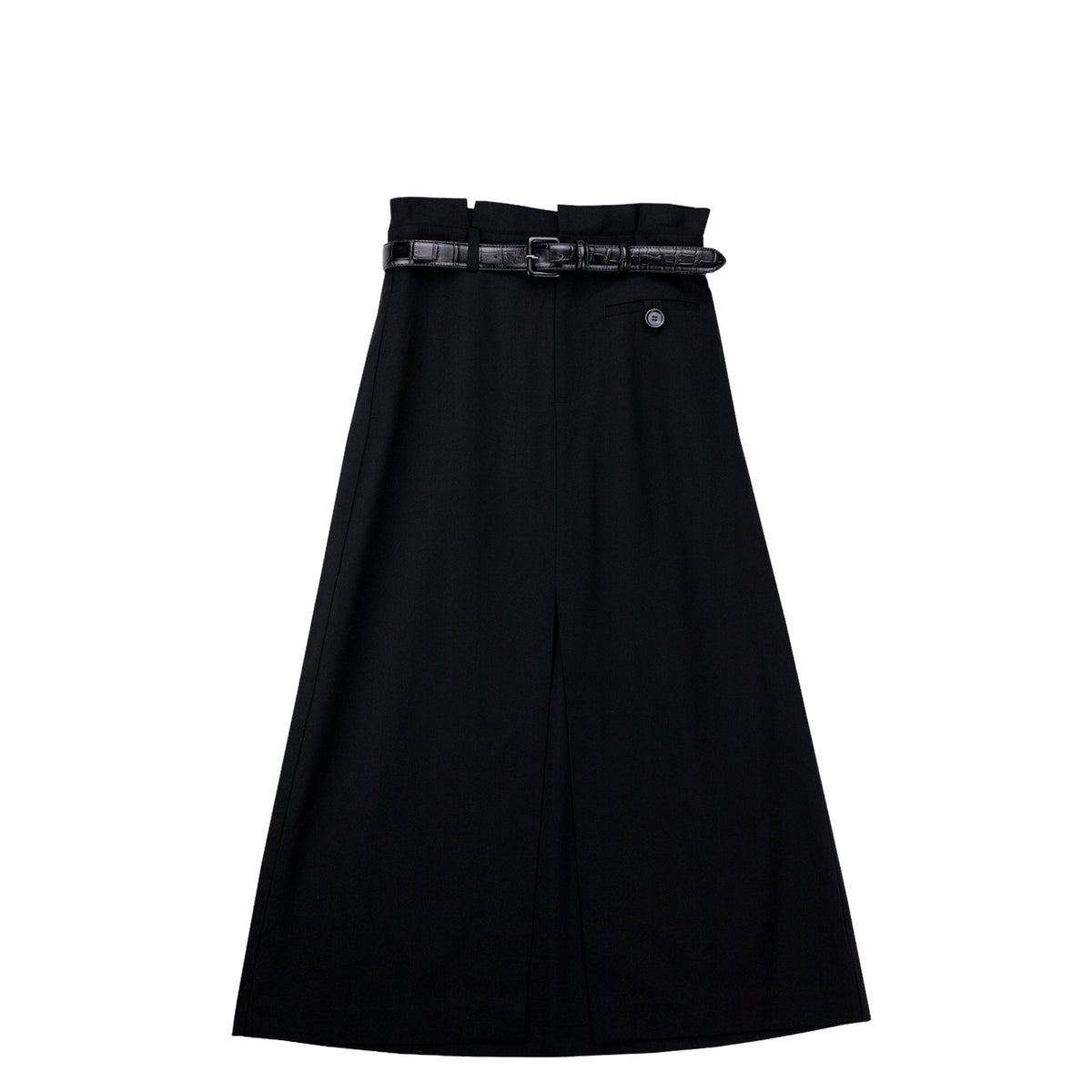 Sea NY REMI TROPICAL MAXI SKIRT W/ BELT, Black