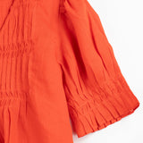 Sea NY ZORA SOLID S/S LV BUTTON DOWN TOP, Chili