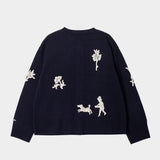 Sea NY MIKA APPLIQUE CARDIGAN, Navy