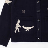 Sea NY MIKA APPLIQUE CARDIGAN, Navy