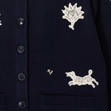 Sea NY MIKA APPLIQUE CARDIGAN, Navy