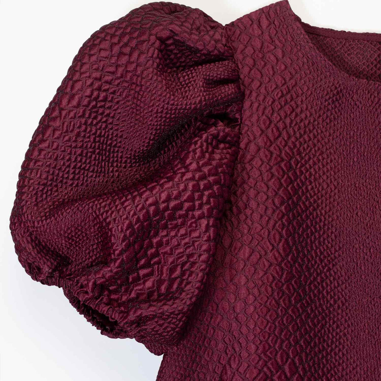 Sea NY FAYETTA EMBOSSED S/S MINI DRESS, Burgundy