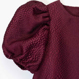 Sea NY FAYETTA EMBOSSED S/S MINI DRESS, Burgundy