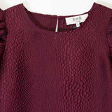 Sea NY FAYETTA EMBOSSED S/S MINI DRESS, Burgundy