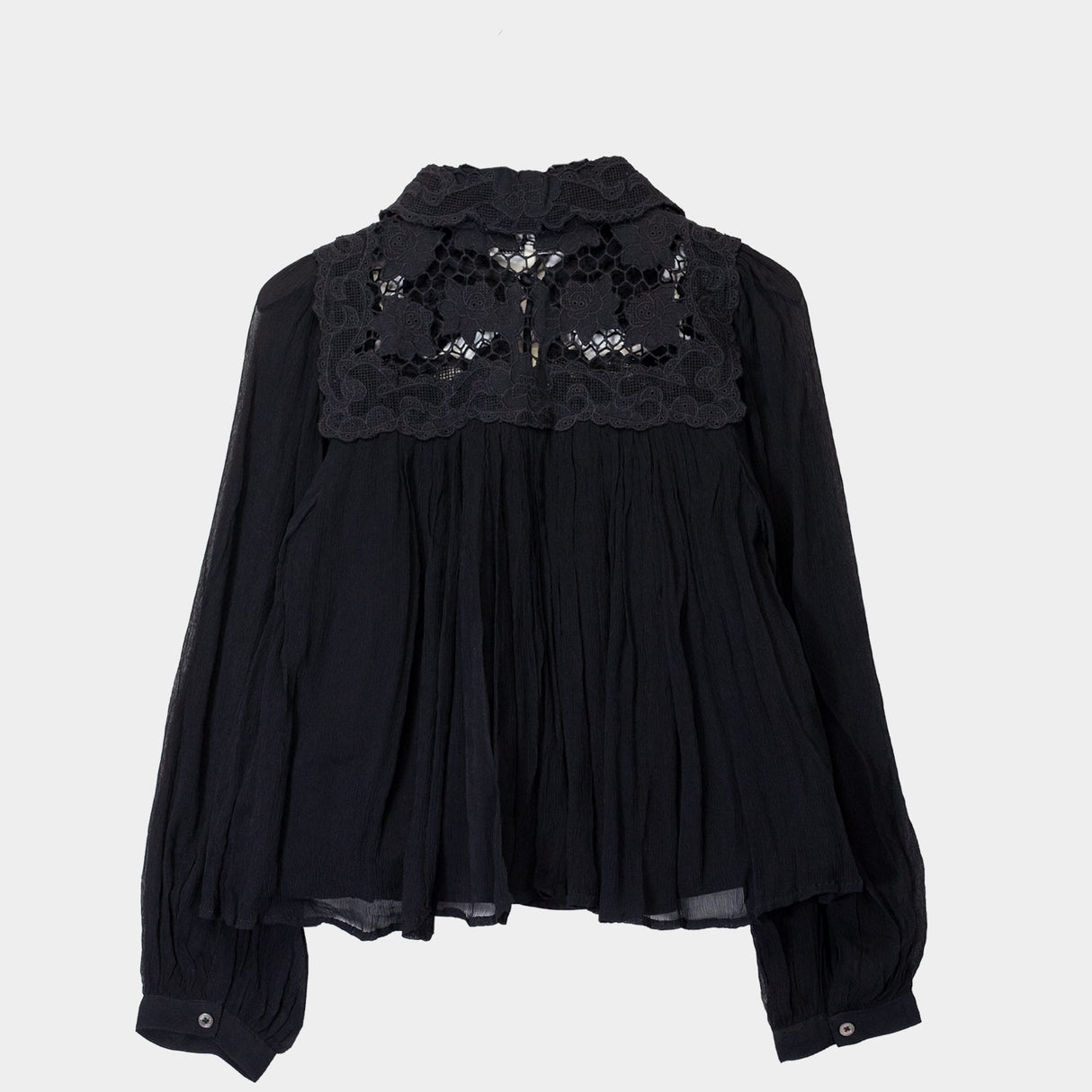 Sea NY DAPHNE LACE L/S TOP, Black