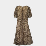 Sea NY CLAUDE PRINT PUFF SLEEVE DRESS, Cream