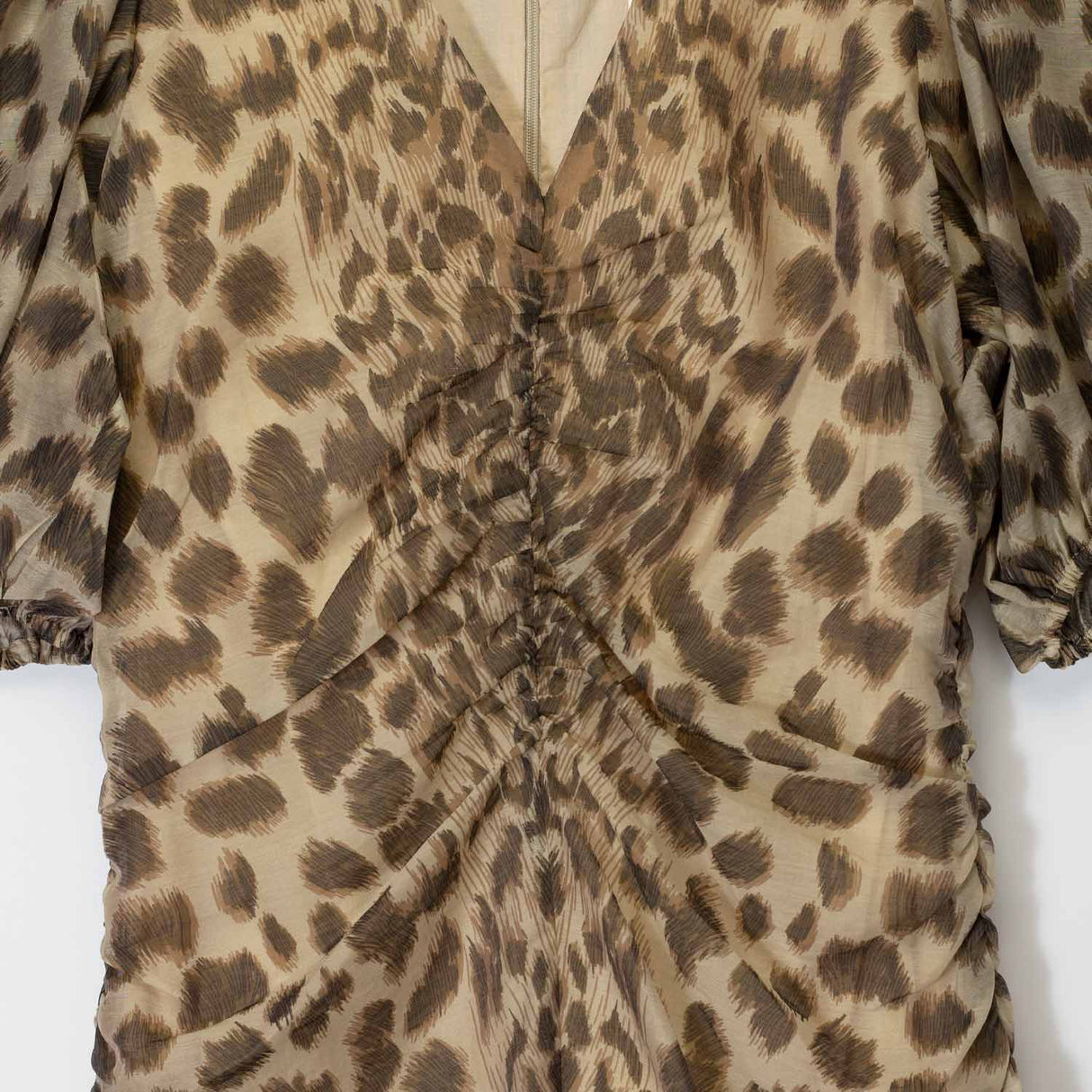 Sea NY CLAUDE PRINT PUFF SLEEVE DRESS, Cream