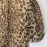 Sea NY CLAUDE PRINT PUFF SLEEVE DRESS, Cream