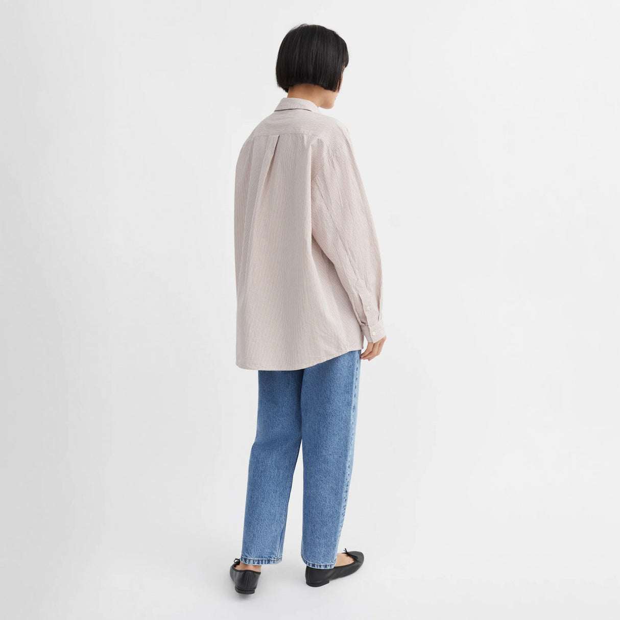 Skall Studio EDGAR SHIRT, Warm Beige/White Stripe