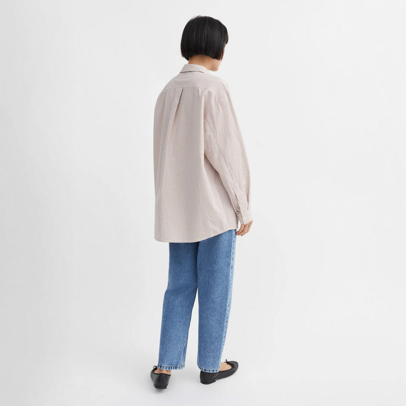 Skall Studio EDGAR SHIRT, Warm Beige/White Stripe