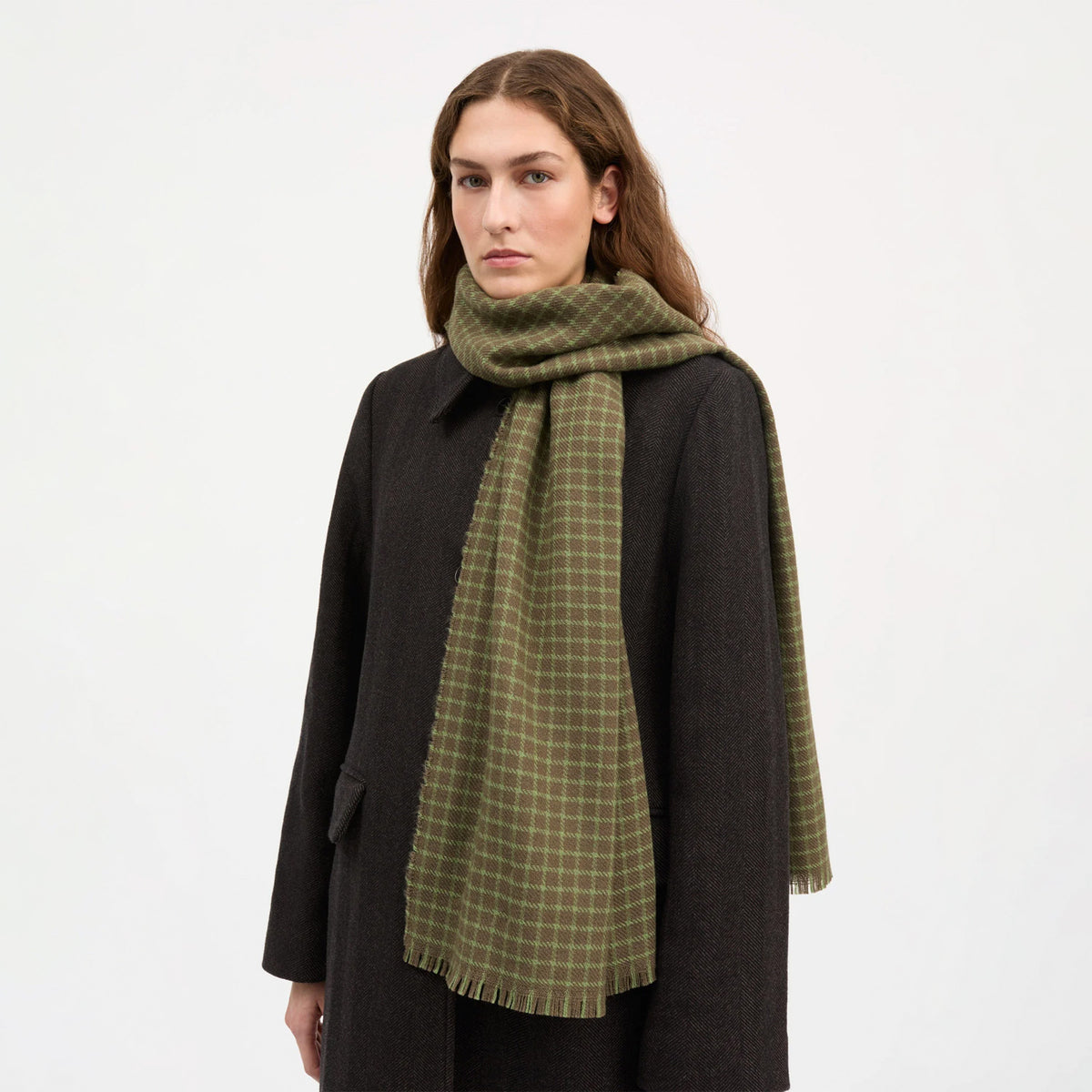Skall Studio NADELLE SCARF, Brown/Green Check