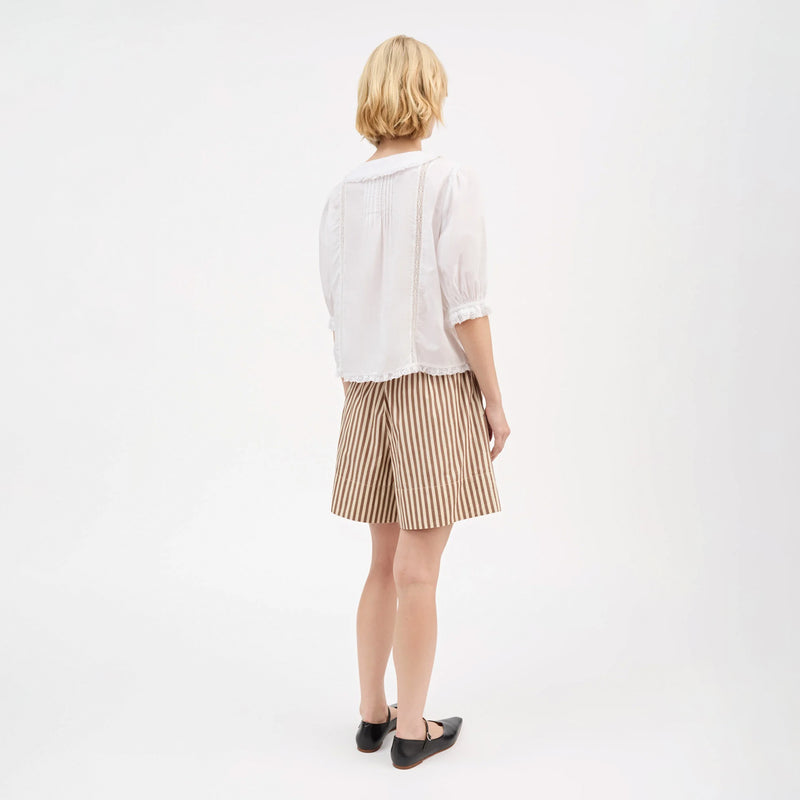 Skall Studio VETIVER SHORTS, Brown/Ecru
