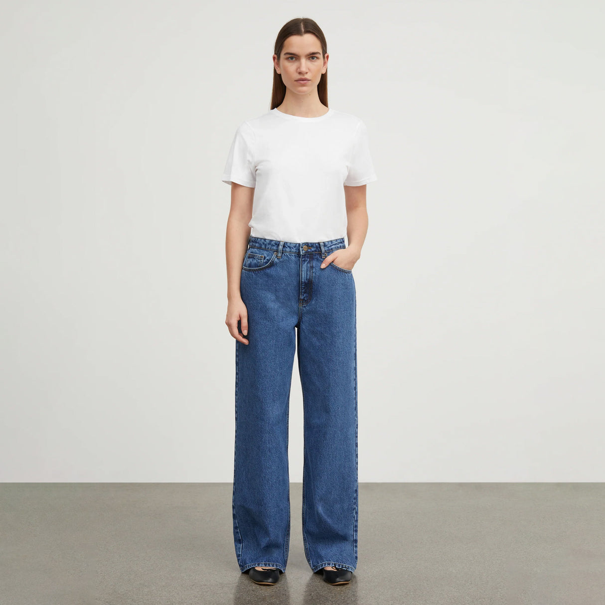 Skall Studio WILLOW WIDE JEANS, Mid Blue