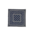 Navy blue bandana with white floral pattern on a white background
