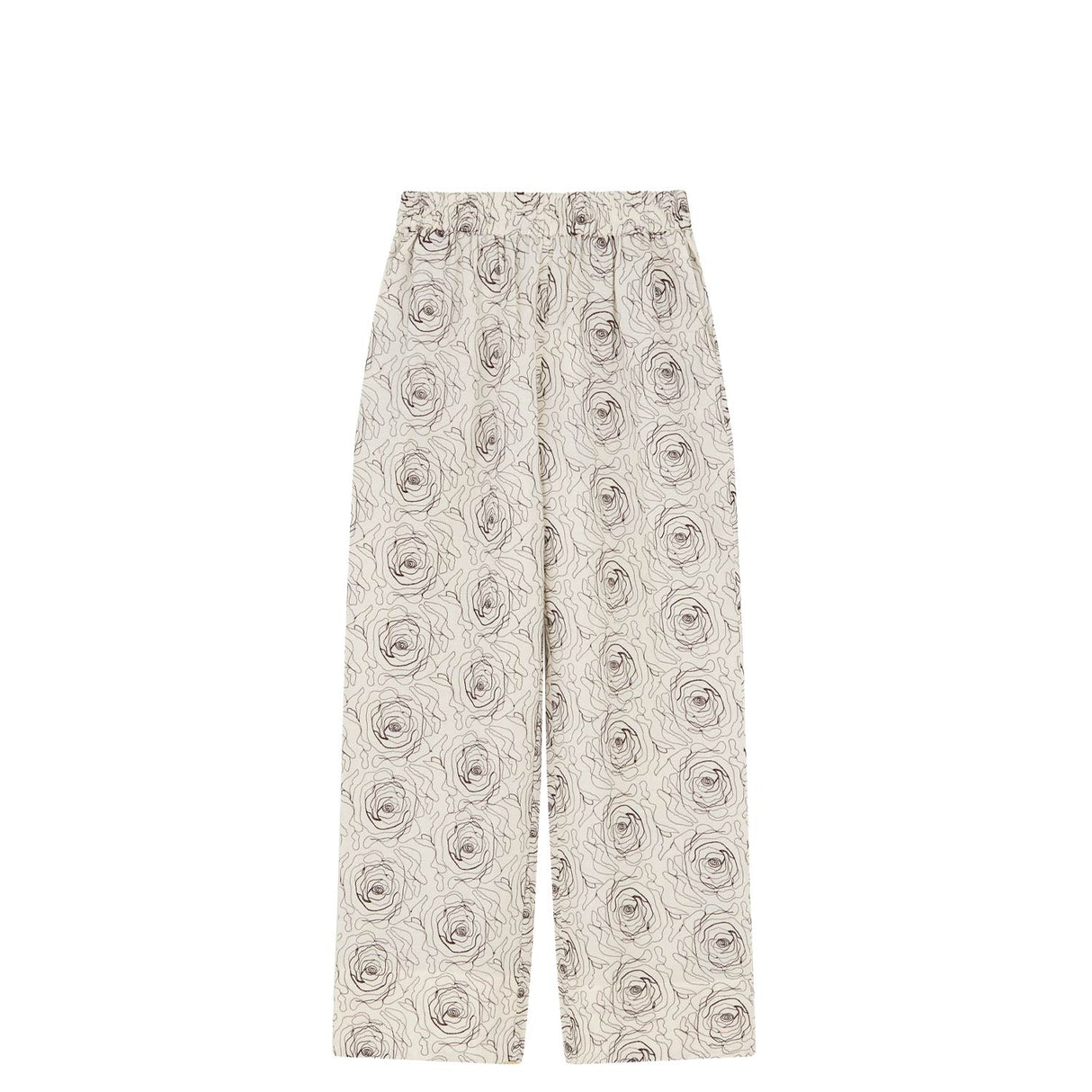 Floral patterned pants on a white background