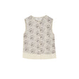 Sleeveless top with floral pattern on a white background