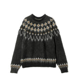 South2 West8 MOHAIR CREW NECK SWEATER, Black