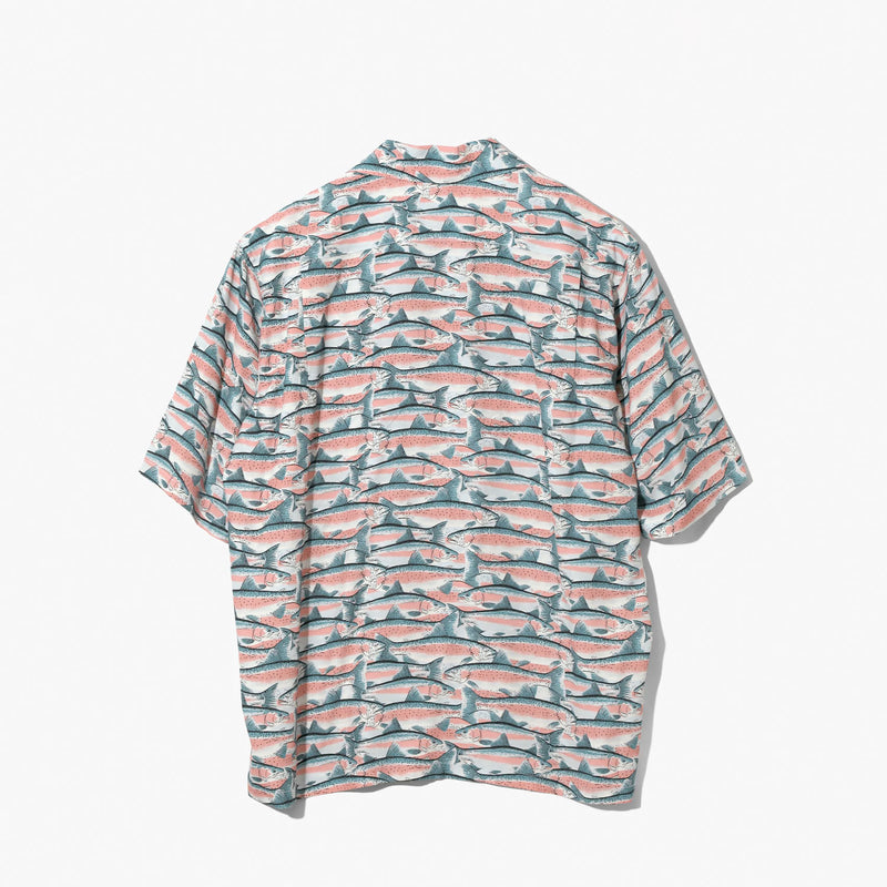 South2 West8 S/S OPEN COLLAR SHIRT, Blue