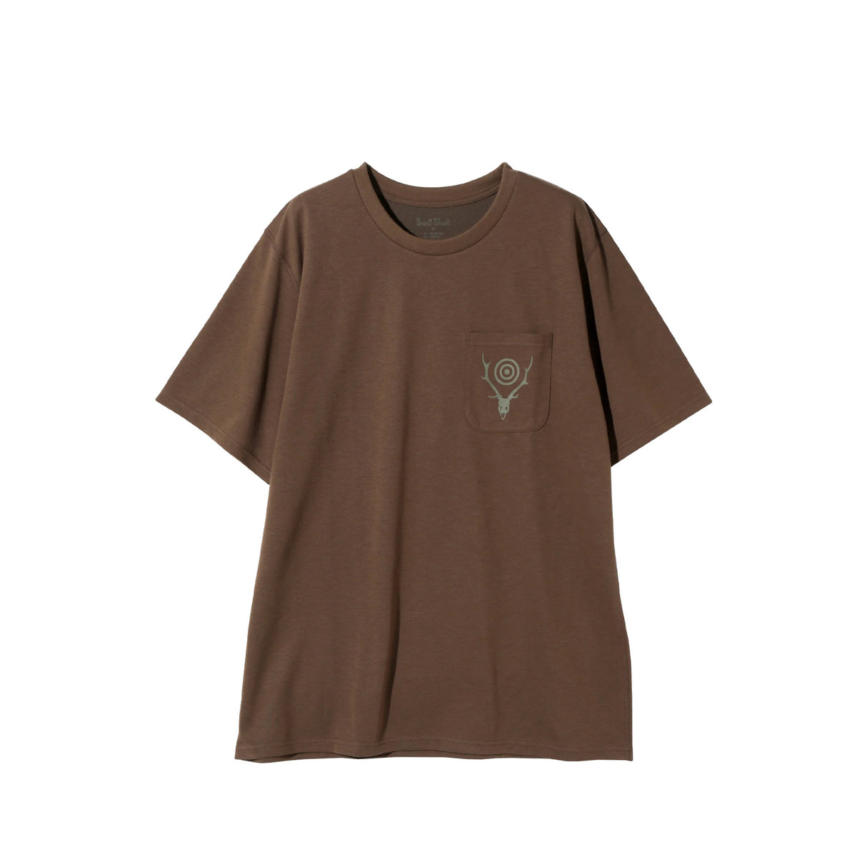 South2 West8 S/S ROUND POCKET TEE, Brown