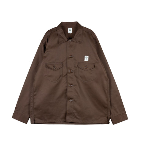 South2 West8 SMOKEY SHIRT, Brown - Image 1