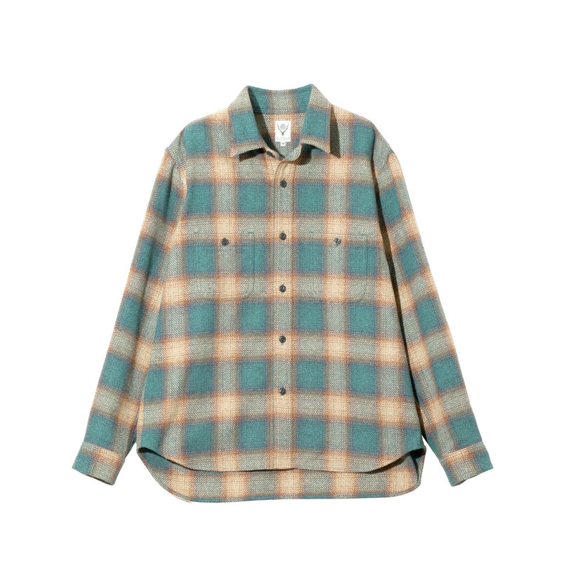 South2 West8 WORK SHIRT, Green