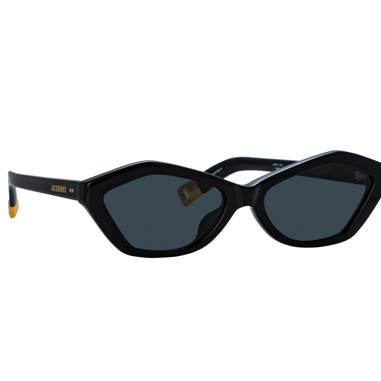 Linda Farrow X Jacquemus BAMBINO SUNGLASSES, Black/Yellow Gold/Grey